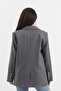 Anthracite Striped Polyviscose Jacket - Three Pocket Flap - 7