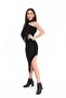 One-Shoulder Knitwear Dress - Black - 5