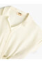 Crop Shirt Short Sleeve Tie Front - 3