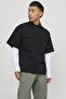 قميص رجالي أسود مريح JCOALTITUDE SHIRT SS مقاس كبير - 6