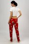 Red Teddy Bear Women's Soft Textured Pajama Bottoms Cotton - 4