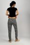 Black and White Dotted Women's Velvet Pajama Bottoms Tracksuit Cotton - 6