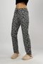 Black and White Dotted Women's Velvet Pajama Bottoms Tracksuit Cotton - 7