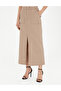 Beige Slit Detailed Woven Skirt 50284030-Vr011 - 2