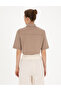 Beige Crop Top Short Sleeve Shirt 50284674-Vr011 - 5