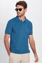 Men's Slim Fit Slim Fit Cotton Soft Texture Cool-Keeping Fabric Plain Pique Petrol Polo Collar T-Shirt - 2