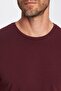Men's Slim Fit Slim Fit Cotton Soft Textured Stretch Fabric Plain Basic Claret Red Crew Neck T-Shirt - 3
