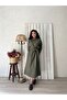 Long Khaki Green Casual Stamp Dress - 4