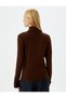 Turtleneck Knitwear T-Shirt Soft Texture Long Sleeve Cuffs Button Detail - 4