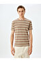 Short Sleeve Crew Neck Cotton Blended Slim Fit T-Shirt - 3