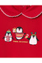 Penguin Printed Baby Christmas Outfit Tulle Jumpsuit Red - 4