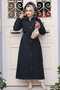 Fur-Lined Navy Blue Hijab Parka 90281L - 3