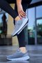 Women's Gray Lace-Up Orthopedic Mesh Ultra-Light Breathable Sneaker Stylish Daily Walking Sports Shoes - 4