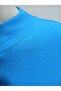 Ice Blue Ribbed Half Turtleneck Camisole Crop Body Darkalıp Long Sleeve Knitted Blouse - 3