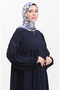 Robadan pleated abaya 1052-04 navy blue - 4