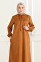Suede Fabric Salaş Cut Ferace / Camel- F0504 - 5