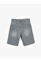 Bermuda Denim Shorts with Adjustable Waist and Elastic Cotton - 2