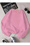 Heart Printed Oversize Ribbed Crew Neck Sweatshirt - 2