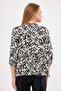Women's Black-White Collar Tie Detailed Drawstring Quarter Sleeve Blouse Arm-25K 001044 - 5