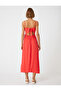 Long Strap Dress Back Window Detailed Tie Modal Fabric Slim Fit - 4