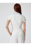 V-Neck Striped Polo T-Shirt - Short Sleeve, Corded Cotton - 4