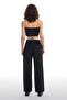 Wide Leg Trousers with Elastic Waist - 3