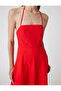 X Tuba Unsual - Midi Length Scallop Dress Lined Halter Neck with Pockets - 5