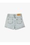 Denim Shorts with Beaded Embroidery and Pockets, Cotton - 2