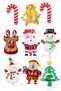 New Year's 9-Piece Metallic Foil Balloon and Chain Sticker Decoration Set - Santa Venue Ornament - 3