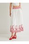 X Tuba Unusal - Long Scalloped Flared Skirt Lined Floral Embroidery Detail - 3