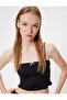 Crop Top Bow Detailed Rope Strap Slim Fit