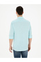 Light Blue Linen Blend Regular Fit Long Sleeve Shirt 50284168 -Vr007 - 5