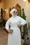 Women's Baby Collar Teseture Skirt Suit - 3
