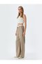 Wide Leg Trousers with Double Waist Detail and Pocket Tie Waist - 2
