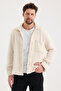Men's Regular Fit Knitwear Jacket Shirt Belted Top Beige - 5