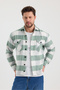 Men's Slim Fit Shirt Collar Buttoned Double Pocket Flap Lumberjack Plaid Shirt