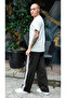 Men's Black Garni Detailed Loose Cut Sweatpants - 4