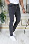 Men's Denim Trousers Smoked Regular Fit Lycra Stretch Jean Smoked Gray - 2