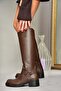 T 404550009   Brown Low Heeled Women's Boots