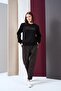 Women's Crew Neck Plaid Trousers Double Set - 3
