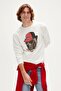 سويت شيرت رجالي مطبوع باللون الأبيض من Rebel Crewneck