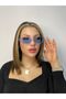 Blue Glass Unisex Trend Model New Season Vintage Sunglasses - 3