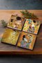 Gustav Klimt Woman with a Fan, Portrait of Bauer, Family Embrace, Kiss Stone Coasters Set of 4
