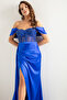 Women's Cobalt Slim Fit Boat Neck Underwire Corset Long Evening Dress - 3