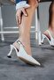 Women's Open Back Low Heel Shoes Niola White Patent Leather - 6
