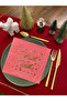 Set of 16 Red Happy Birthday Printed - Gold Gilded Napkins Christmas Tableware 33X33