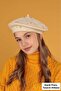 Hat Stoned Painter Cap Winter White Cream Color Outerwear Woolen Valentine's Day Gift - 4