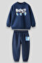 Unisex Kids Bluey Patterned Cotton Sweatshirt Tracksuit Top and Bottom Set - 2