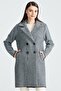 Black Mink Coat - Houndstooth Patterned - 2