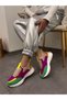 Orange Purple Knit (Mines) Women's Lace-up Sneakers - 3